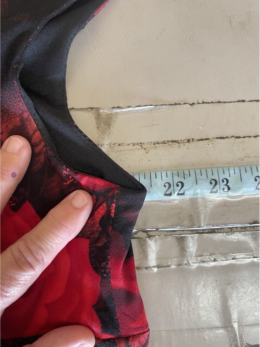 Plus Size Dress Red Black Floral Sleeveless Stretchy 16 W Connected Apparel - Picture 2 of 7